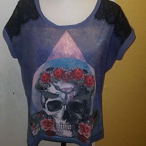Skull and roses blouse